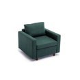 thumbnail image 2 of Convertible Sectional Sofa, 4 Seat Module Sectional Sofa Couch with 1 Ottoman, Modern Linen Fabric Sofa for Living Room, Apartment, Green, 2 of 9