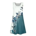 thumbnail image 7 of LTTVQM Girls Dresses Size 7-8 Casual Floral Sundress Vacation Sleeveless Tank Dresses Basic Round Neck Cover Up Dress with Pocket Green 7-8, 7 of 7