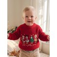 thumbnail image 5 of RUINIXCW Toddler Baby Boy Girl Christmas Ugly Sweater Outfit Kids Fall Winter Sweaters Goose Embroidery Knitwear Jumper Pullover Tops Xmas Clothes, 5 of 10
