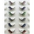 thumbnail image 2 of Nvzi-a Colored Eyelashes Mink Lashes , Fluffy Colorful Lash Clusters, Dramatic Long Thick Cat Fox Eye Lashes Full Curly False Eyelash, 3d D Curl Salon Extensions Strip 1 Pairs（M289-PC）, 2 of 2