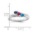 thumbnail image 3 of Finest GoldXMR10-3W-7 14K White Gold Polished 3-Stone Mothers Ring Mounting - Size 7, 3 of 5