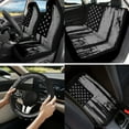 thumbnail image 2 of Yuyamidu Black American Flag Car Seat Cover Set of 13 Patriotic Steering Wheel Cover Seat Belt Covers Center Console Pad Lip Balm Holder Keychain Coasters for Truck Van SUV Sedan, 4th of July, 2 of 6
