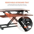thumbnail image 6 of FitStand Home Office Standing Desk Converter, 35" Height Adjustable Desk Riser with Keyboard Tray, Mahogany, 6 of 9