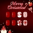 thumbnail image 6 of Festive Press On Nails Set 24Pieces Christmas Snowflake Glitters Designs Quick Wear Fake Nails Easy Application ABS Build, 6 of 8