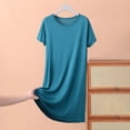thumbnail image 2 of Elvqul Plus Size Cotton Pajamas for Women Ladies Dress Short Sleeve in Pack Night Shirts for Women Solid, 2 of 5