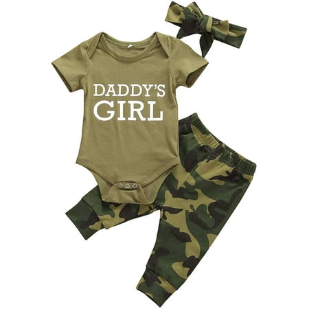 

Newborn Baby Girl Clothes Short Sleeve Romper Top Long Pants Headband Outfits