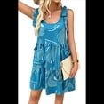 thumbnail image 1 of Vestido Corto Plisado Sin Mangas Informal de Verano para Mujer Azul L, 1 of 7
