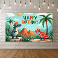 thumbnail image 3 of Dinosaur Theme Birthday Banner Colorful Design Cute Dinosaurs Backdrop for Kids Party Celebration Decoration, 3 of 9
