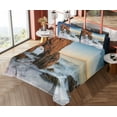 thumbnail image 4 of Ambesonne Landscape Fitted & Top Sheet Set with Shams, Rocky Sea Cliff Ocean, Cinnamon and Blue, 4 of 5