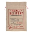 thumbnail image 5 of Northlight Large Christmas Delivery Tied Gift Sack - 27.75" - Beige and Red, 5 of 5