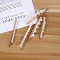thumbnail image 3 of Juego de 5 pinzas para el pelo con perlas para mujer, prácticas y decorativas., 3 of 6