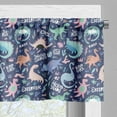 thumbnail image 3 of Ambesonne Dinosaur Valance Pack of 2, Cartoon Extinct Animals, 54"X12", Dark Indigo and Multicolor, 3 of 5