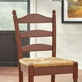 thumbnail image 3 of TMS Farmhouse Ladder Style Mid-Back Wood Counter Stools, Set of 2, 24" Seat Height, Walnut/Natural, 3 of 5
