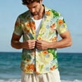 thumbnail image 2 of Cllios Hawaiian Shirt for Men Funny Tropical Print Beach Tops Relaxed Fit Lapel Collared Short Sleeve T-shirts Oversized Button Down Bowling Shirts M-3XL, 2 of 10