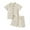 Beige, variant on Set For Boys 2 Pieces Outfits Short Sleeve Solid Color Gentleman Lapel Tops Elastic Straight Leg Shorts Beach Holiday Set For Boys - Toddler & Little Boys Outfits 18-24 M