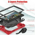 thumbnail image 5 of For Kindle Fire HD 8 Tablet 12th Generation 2022 Release Case, 360 Rotatable Handle Stand, Shoulder Strap, Drop-Proof Design, Red, 5 of 7