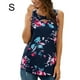 thumbnail image 1 of Chaleco de mujer Boho sin mangas sin mangas con estampado floral camiseta con cuello en V, azul marino, S Inevent AP002566-16, 1 of 7