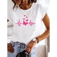 thumbnail image 3 of Women Summer Clothes Graphic T-shirt Fashion Short Sleeve Print Love Style 90s Trend Cute T Shirt Clothing Tee Female Top, 3 of 7