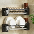 thumbnail image 5 of Vacemry Stainless Steel Bowl Rack Organizer, Wall Mounted Kitchen Storage System, Chopstick Utensil Drainage Rack Unit, Countertop Space Saver for Small Kitchen, 5 of 6