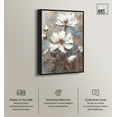 thumbnail image 2 of White Textured Flowers Canvas Elegant Floral Wall Art by Art Remedy, Black Frame, 10" x 15", 2 of 7