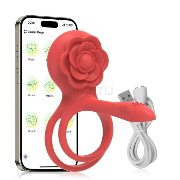 Vibrating Penis Ring with Wireless Remote Control 9 Vibrations Red