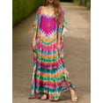 thumbnail image 3 of Bsubseach Swimsuit Cover up for Women Vintage Print Bathing Suit Cover Ups Casual Dress Maxi Caftan, 3 of 6