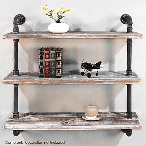 DIWHY Shelves Industrial Shelf with Pipe DIY Retro Wall Mount Iron Pipe