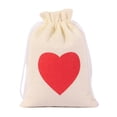 thumbnail image 2 of Mashaouyo Clearance Bag Love Heart Burlap Bag Double Drawstring Beige Burlap Drawstring With Print Pattern, 2 of 4