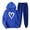 Blue, variant on JURANMO Fashion 2 Piece Outfits for Women, Heart Graphic Hoodie Sweatsuit Casual Lightweight Hooded Sweatshirts Comfy Elastic Beam Feet Jogging Pants Matching Set Beige S