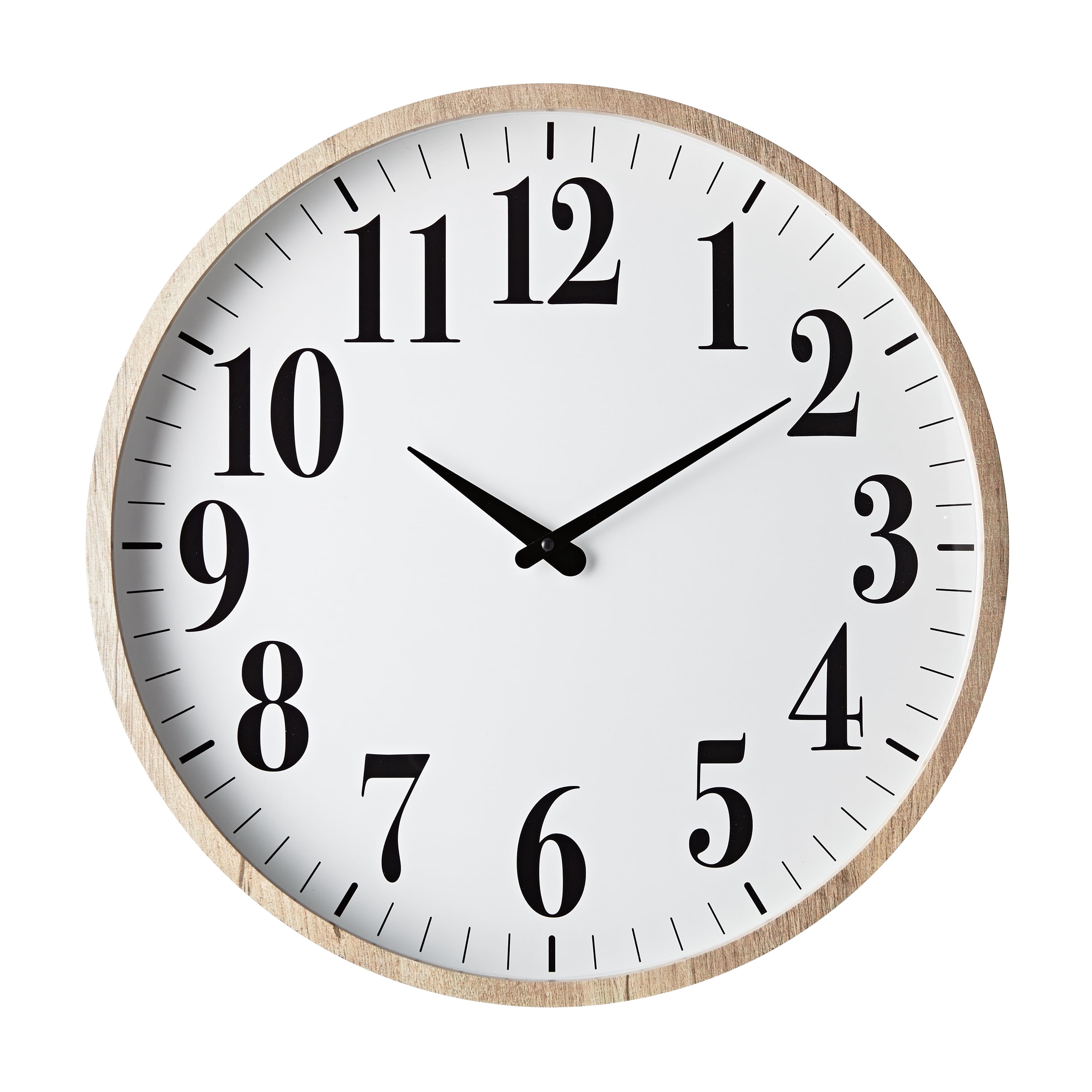 Better Homes & Gardens Light Wood Finish Wall Clock, 20'