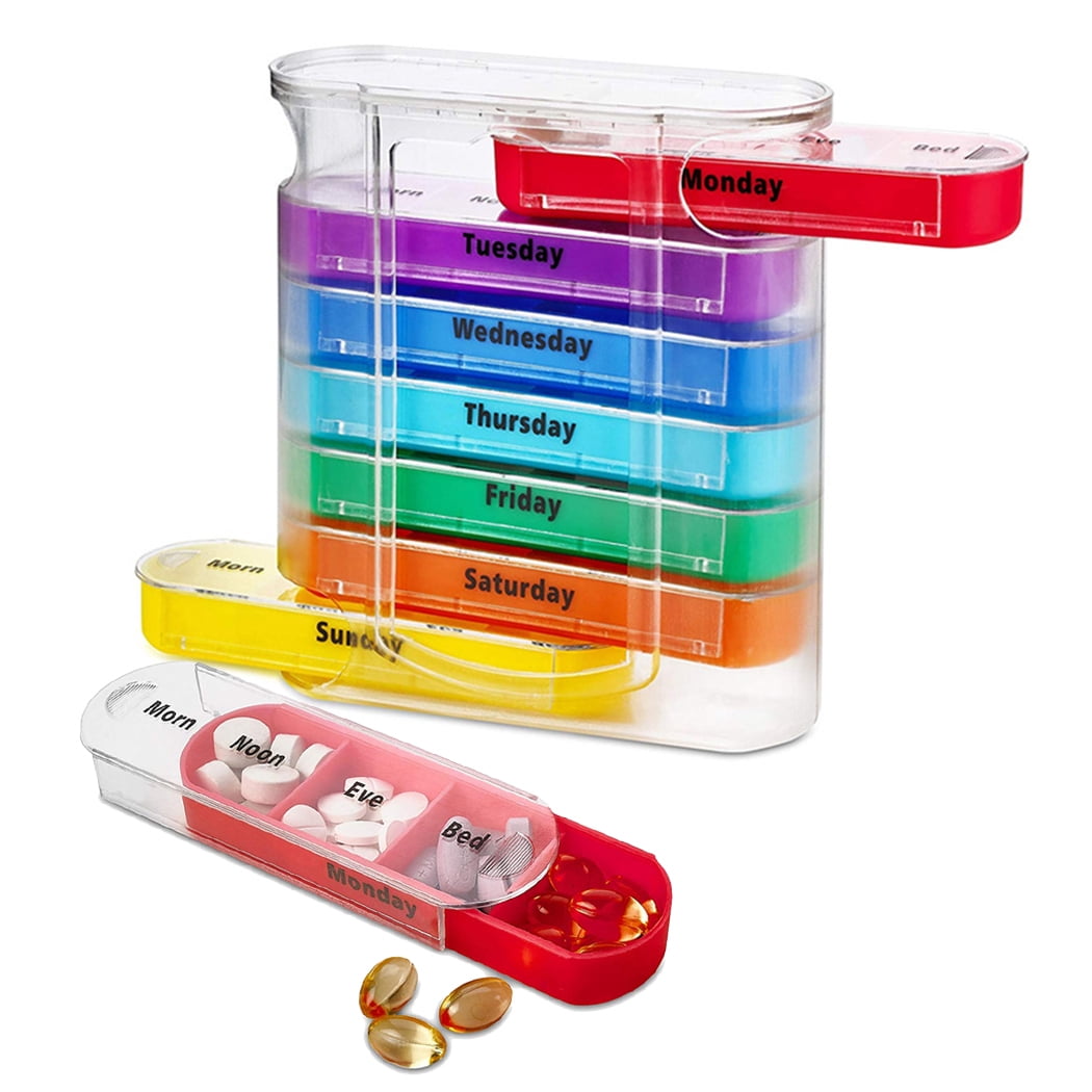 Coofit Pill Case Weekly & Daily Portable Pill Organizer Pill Storage Case for Travel
