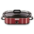 thumbnail image 1 of Magnifique - Olla de cocción lenta de 4 cuartos con cacerola manual de ajuste caliente, perfecto para cocina pequeña para cenas familiares, apto para lavaplatos, rojo, 1 of 5