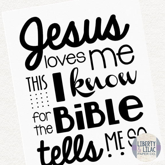 Baby Nursery Art Gender Neutral Black and White Nursery Jesus Loves Me Christian Art Bible Verse Baby Shower Gift Christening Gift Baptism Gift 8x10