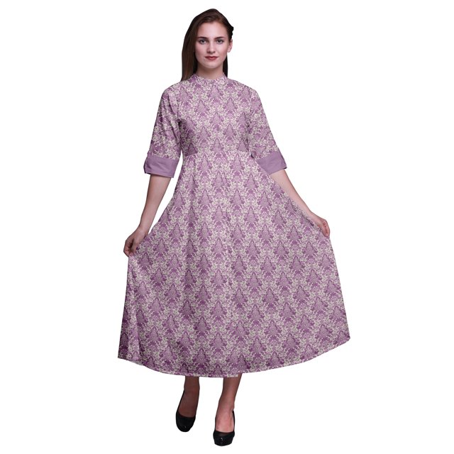 Bimba Floral Ladies Button Down Print Dress A-Line Cocktail Party Shirt Dress-Medium