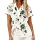 thumbnail image 3 of TaTaai Women's Short Sleeve Blouse Lapel Design Linen Fabric Floral Print Loose Fit Casual Commuting Summer Vacation Shirt Gift, 3 of 8