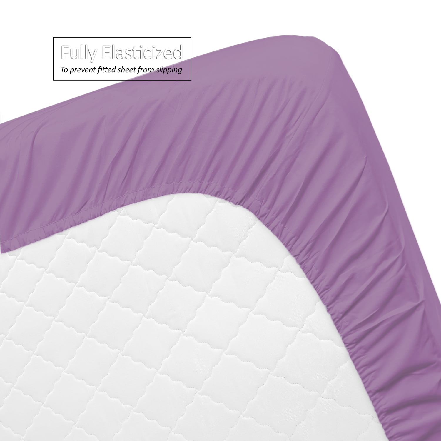 Hearth & Harbor 3 Piece Toddler Bed Sheet Set - Silky Soft Solid Microfiber Crib Sheets, Hypoallergenic, Cool & Breathable - Includes Fitted Sheet 28"x52", Flat Sheet 45"x60" and 14”x19” Pillowcase - Lavender Dream
