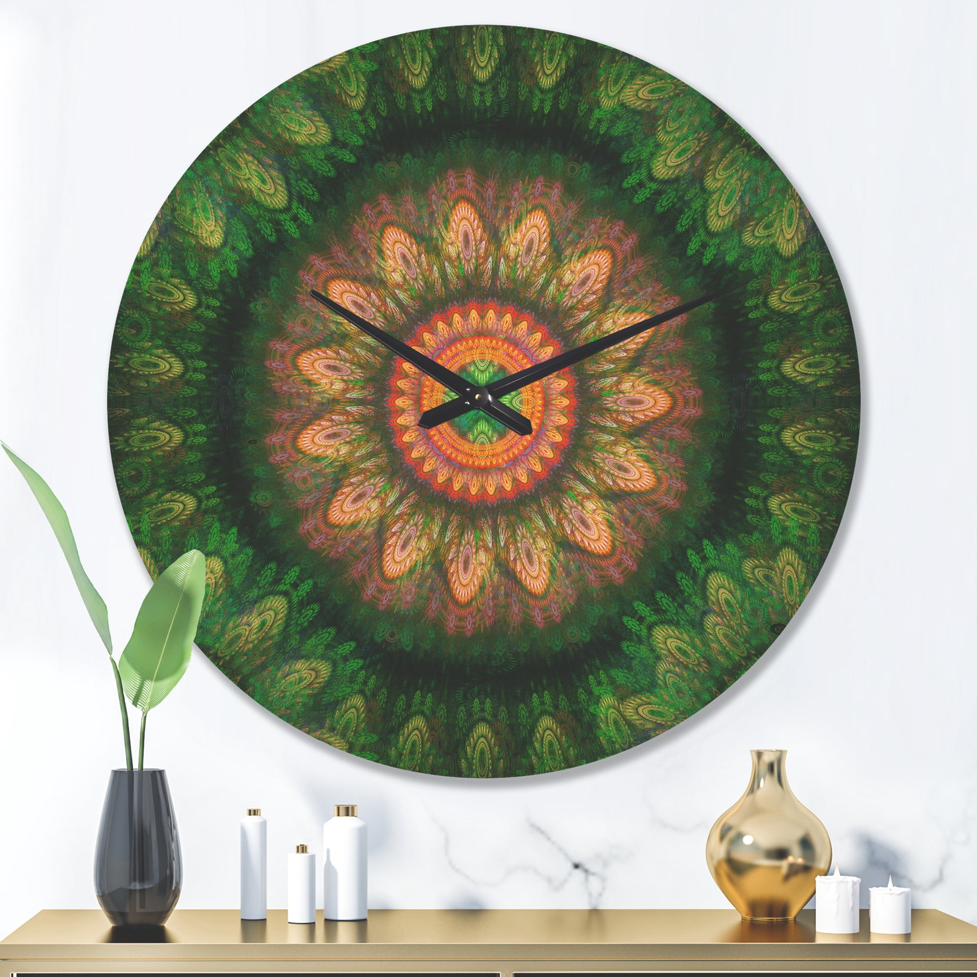 Designart 'The Fractal Pattern of The Gear System ' Modern Wood Wall Clock