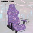 thumbnail image 2 of Whosucclay Purple Bunny Carrot Print Gaming Chair Covers, Stretchable Gamer Chair Protector Soft Breathable Scratch Resistant Gaming Chairs Seat Cover with 2Pcs Armrest Slipcovers Easter Decor, 2 of 8