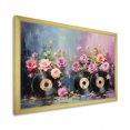 Designart "Groovy Vinyls Abstract Floral Beats" Fashion Framed Wall Art