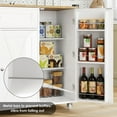 thumbnail image 4 of Homfa Kitchen Island with Storage, 27.6" W Wood Kitchen Island Cart with Drop Leaf, White Rolling Cart with Lockable Wheels, 4 of 7