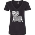thumbnail image 3 of Inktastic Louisiana Silhouette Mandala Women's V-Neck T-Shirt, 3 of 5