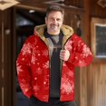 thumbnail image 2 of Men's Christmas Reindeer Graphic Full Zip Hooded Fleece Jacket Casual Cotton Blend Big & Tall Warm Hoodie With Pockets, 2 of 3