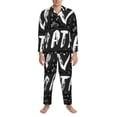 thumbnail image 3 of Honeii I love Math Pattern Mens Pajamas Set,2pcs Men's Lounge Long Sleeve Sleep Shirt and Pajama Bottoms Sleepwear Set,Mens Pjs Sets-X-Large, 3 of 7