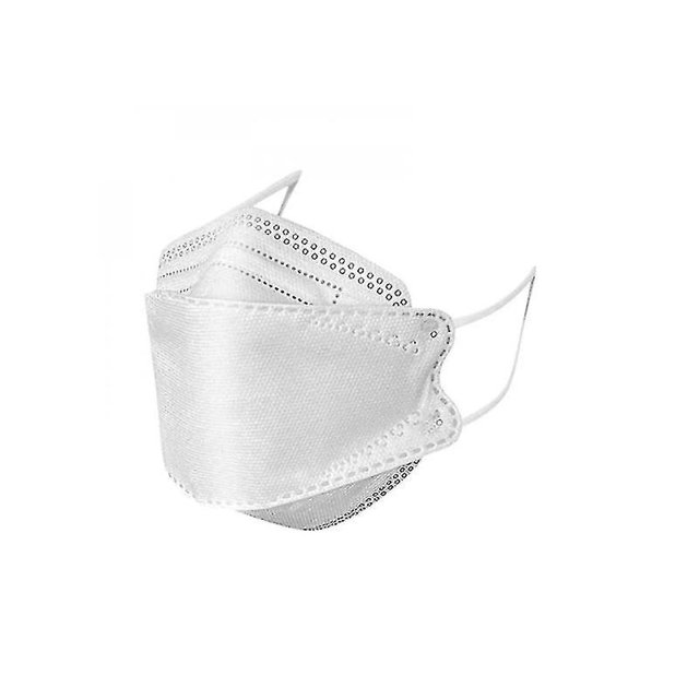 100 piezas de mascarillas desechables para adultos Bandana facial de 4 capas real Correa ajustable para la nariz transpirable, 10 piezas, blanco, 11 kaili Sencillez