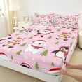 thumbnail image 3 of Manfei Kawaii Santa Claus Twin Sheet Sets,Cute Christmas Reindeer Twin Fitted Sheet,Merry Xmas Flat Sheet For Teens,Breathable Home Decor,3 Pieces, 3 of 7