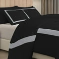 thumbnail image 5 of DNG Creations 1 Piece Full Black And Silver Border Line Pattern Duvet Cover - 100% Egyptian Cotton, 800 Thread Count ( Full/Queen ), 5 of 5