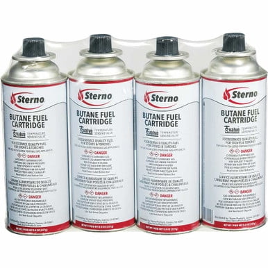 STERNO Cartouche de Butane pour Lampe à Bougie, 8 Oz (Lot de 4)