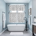 thumbnail image 3 of Grey White Botanical Kitchen Curtains Sets for Windows 36 Inch Length, Pastoral Spring Floral Summer Art Rod Pocket Window Treatments Tier Curtains and Valances Set for Bedroom/Bathroom, 3 of 8