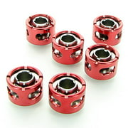 Monsoon G1/4" to 1/2" ID, 3/4" OD Free Center Compression Fitting for Soft Tubing, Red, 6-Pack