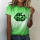 thumbnail image 2 of Hot Sale!! Women St Patrick's Day T-Shirt Blessed Lucky Irish Short Sleeve Shirt Shamrock Graphic Tee Tops Women's Cute Shirt Shirt Top Short Sleeve Casual Print T Shirt U L, 2 of 5